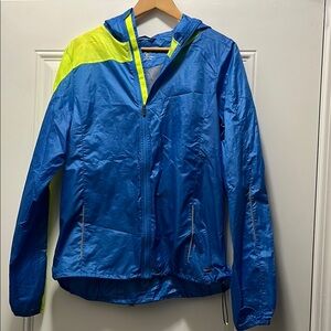Brooks Women's Light Weight Blue Jacket with Neon Accents